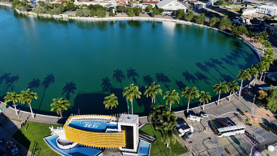 Vista aérea do Parque da Lagoa, Campina Grande